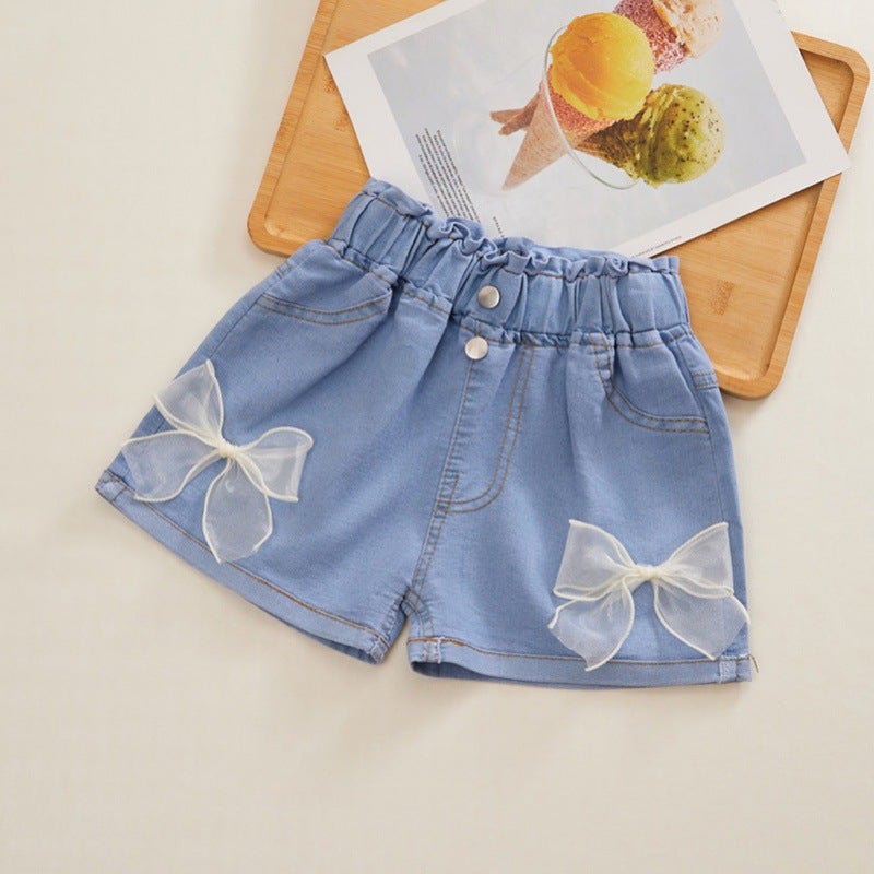 Girls' Denim Shorts Summer Style Outer Wear Loose Baby Children'S Summer Dress Large Girls' Short Pants Thin - Image 5