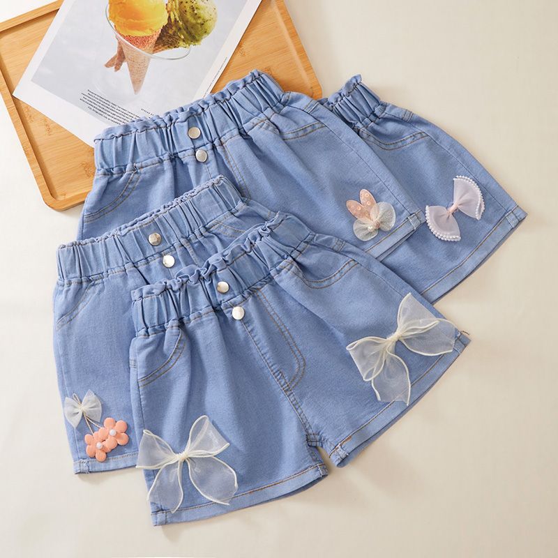 Girls' Denim Shorts Summer Style Outer Wear Loose Baby Children'S Summer Dress Large Girls' Short Pants Thin - Image 2