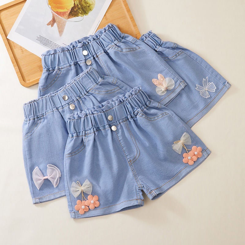 Girls' Denim Shorts Summer Style Outer Wear Loose Baby Children'S Summer Dress Large Girls' Short Pants Thin - Image 4