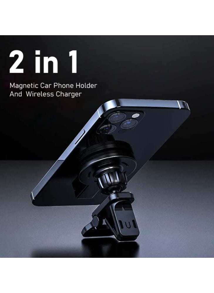 XVersion MagSafe Car Phone Charger/Holder with Fast Charging, Up to 15W, Compatible with iPhone 16/16 Plus/16 Pro/16 Pro Max, 15/15 Plus/15 Pro/15 Pro Max, 14/14 Plus/14 Pro/14 Pro Max, 13/13 Mini/13 Pro/13 Pro Max, 12/12 Mini/12 Pro/12 Pro Max, and Qi Devices – White  - Image 3
