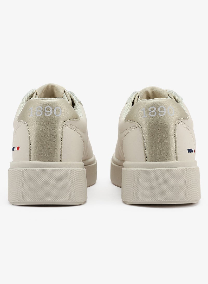 U.S. Polo Assn. Women's Beige Low-Top Sneakers - Stylish Lace-Up Design Shoes, Perfect for Casual Outings - Image 4