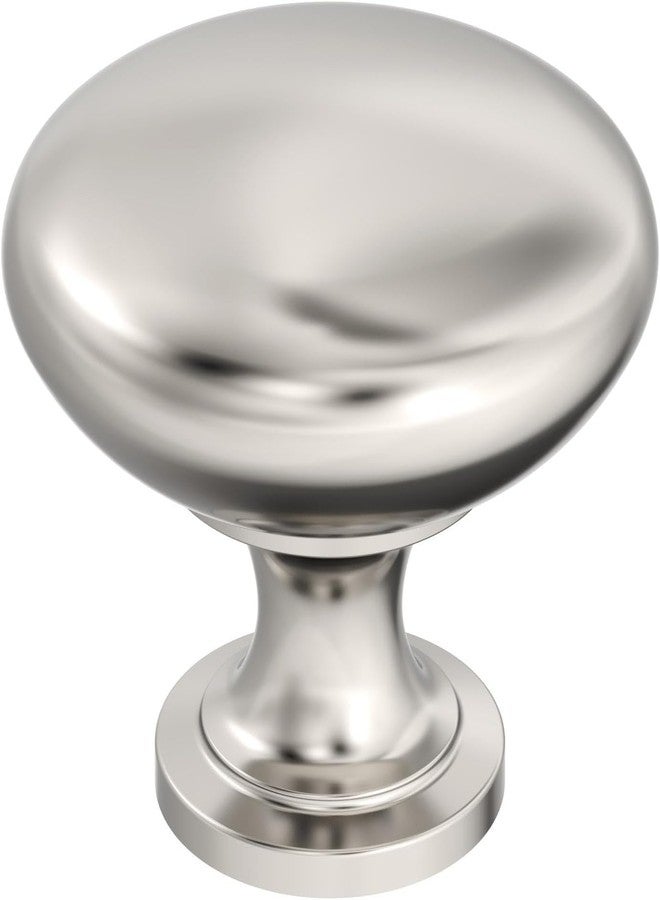 Amerock BP53005PN | Edona 1-1/4 inch (32mm) Diameter Polished Nickel Cabinet Knob | Kitchen Cabinet Hardware | Furniture Hardware | Drawer Handle - Image 1