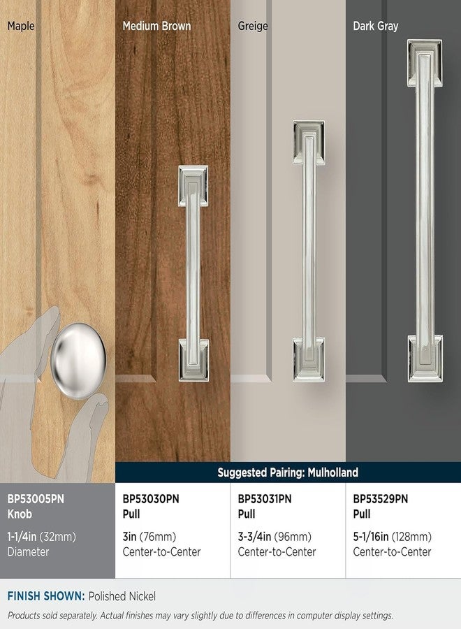 Amerock BP53005PN | Edona 1-1/4 inch (32mm) Diameter Polished Nickel Cabinet Knob | Kitchen Cabinet Hardware | Furniture Hardware | Drawer Handle - Image 3