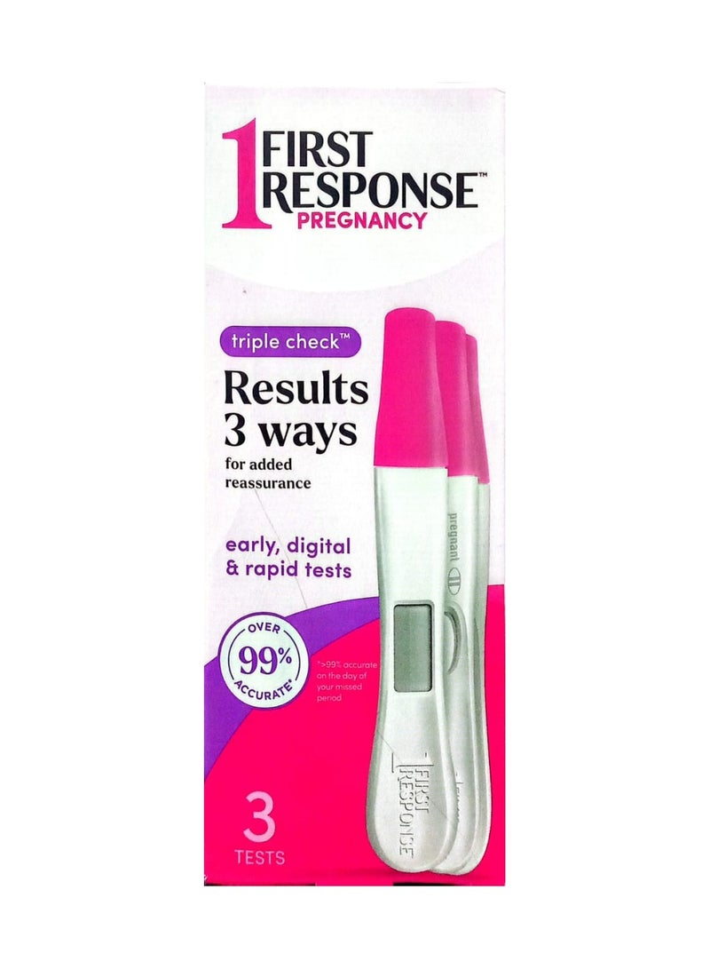 FIRST RESPONSE Triple Check Pregnancy Tests 3 Tests - Image 1