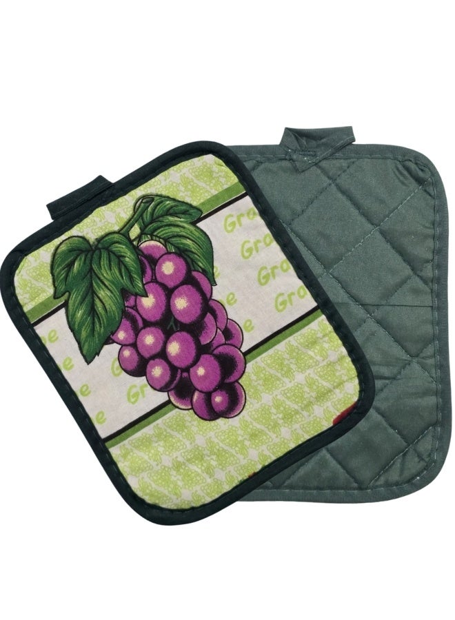 مساكات قماش للمطبخ 2 قطعة عازلة للحرارة العالية ومقاومة للسخونة – حامل أواني وأطباق ساخنة وصواني الفرن – واقيات يد قماشية آمنة لحمل القدور والطواجن – مساكات مطبخ عملية ومتعددة الاستخدامات للحماية من الحروق أثناء الطهي والتقديم اليومي في المطبخ20x17 سم - Image 3