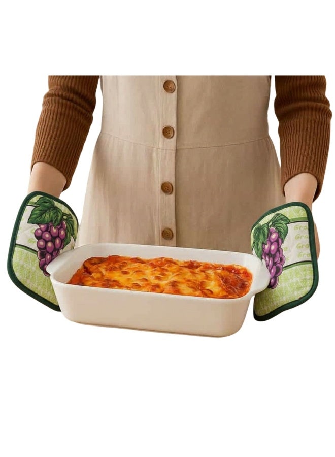 مساكات قماش للمطبخ 2 قطعة عازلة للحرارة العالية ومقاومة للسخونة – حامل أواني وأطباق ساخنة وصواني الفرن – واقيات يد قماشية آمنة لحمل القدور والطواجن – مساكات مطبخ عملية ومتعددة الاستخدامات للحماية من الحروق أثناء الطهي والتقديم اليومي في المطبخ20x17 سم - Image 4