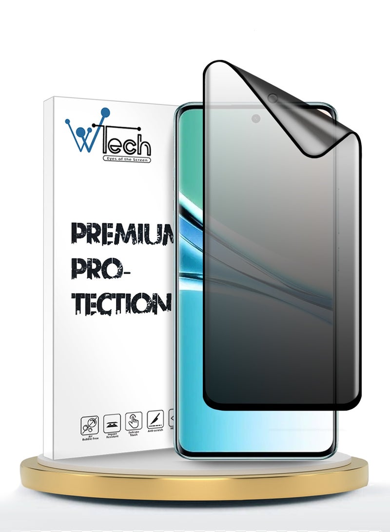 Wtech Xiaomi Redmi Note 15 5G 2025 Premium Nano Ceramic Privacy Full Glue Full Cover Matte Flexible Screen Protector (MSCNMP) - Clear/Black - Image 1