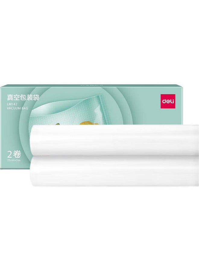 Deli Vacuum Sealer Machine For Home And Commercial Use, Food Vacuum Packaging Sealing Bags, Safe Food-Grade Material, 25Cm*5M/2 Rolls Lm542 - Image 3