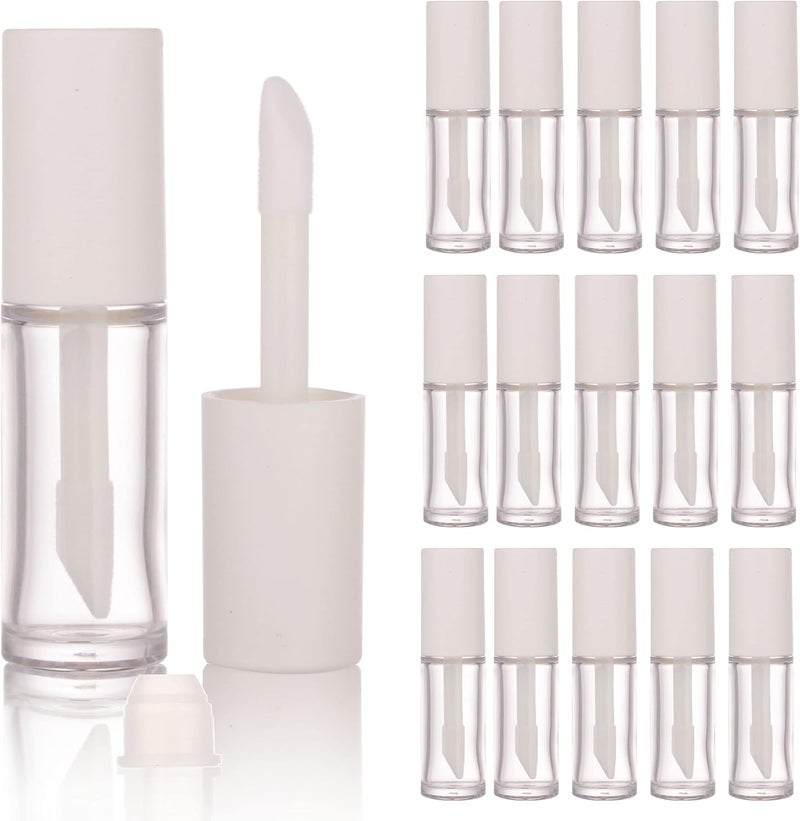 COSIDEA COSIDEA 15PCS Empty PETG big doe foot Wand Lip Gloss Tubes 10ml 033 OZ White lipgloss Tube with Thick brush Applicator for Castor oil tint DIY concealer tube packing