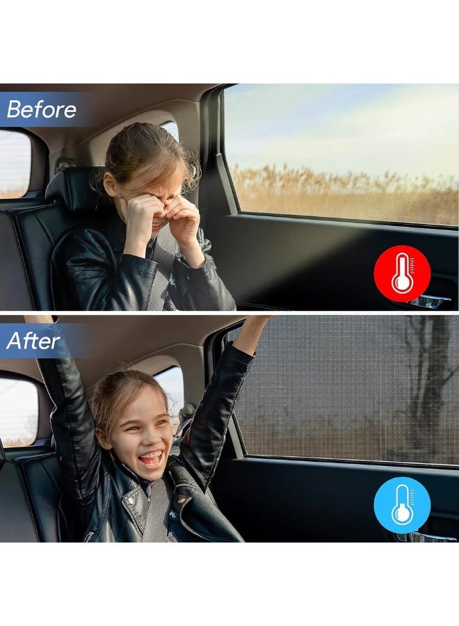 عسافكو  مظلة شمسية عالمية للنافذة الجانبية للسيارة للأطفال – عبوة من قطعتين – حماية من أشعة الشمس والحرارة، تصميم قابل للطي وسهل التركيب، مناسبة لـ 99% من السيارات والسيدان والـSUV - Image 3