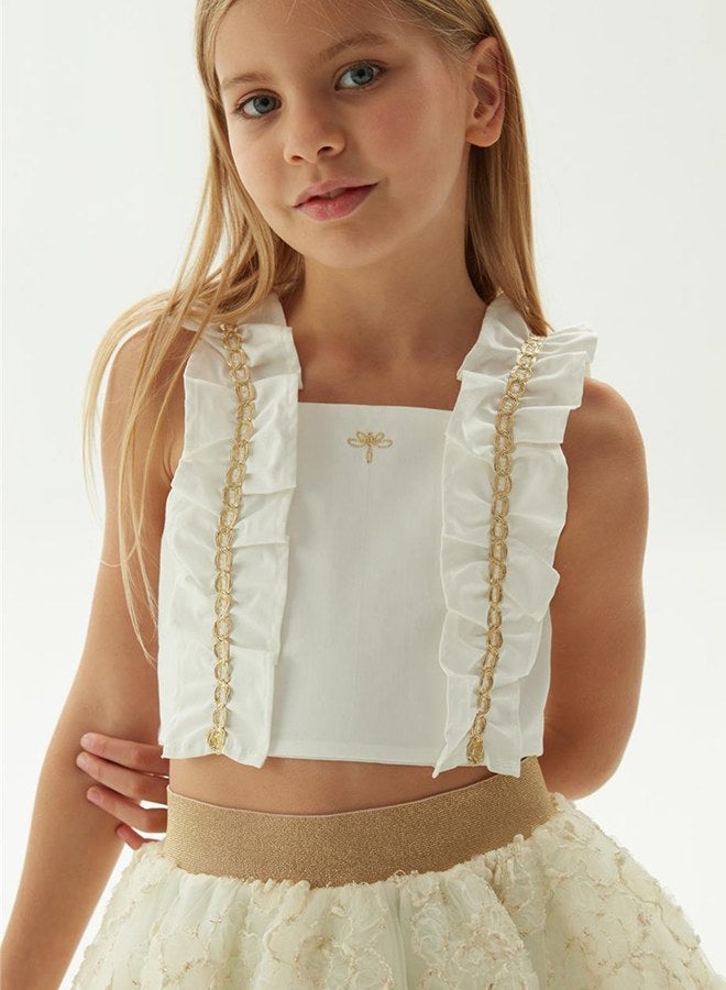 Tyess Girl Ecru Blouse - Image 2