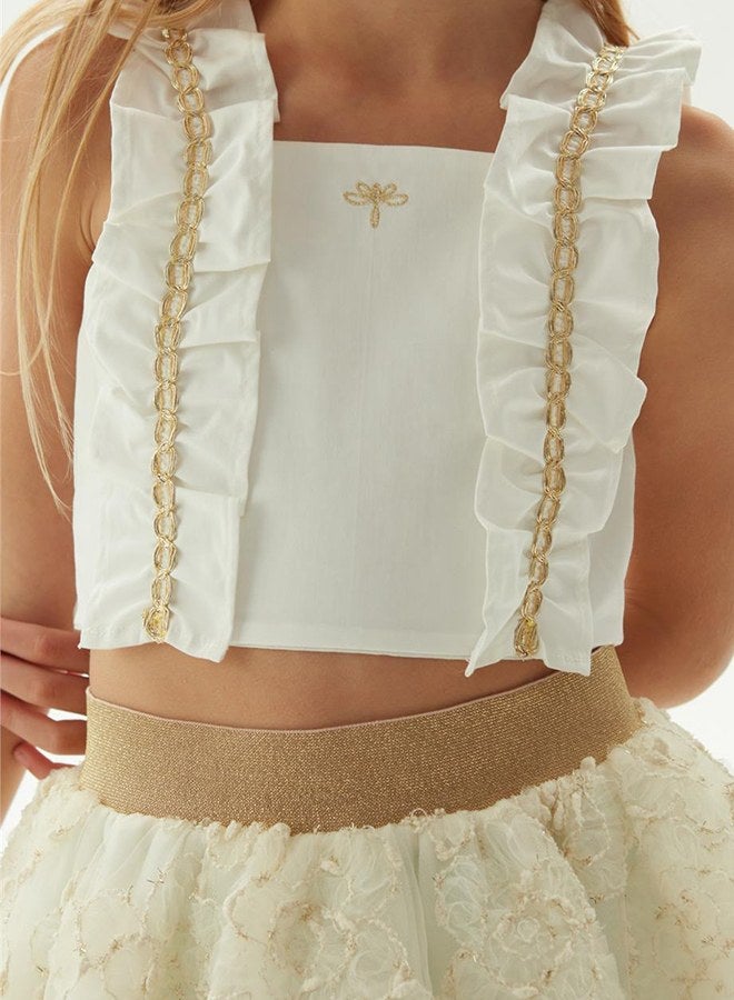 Tyess Girl Ecru Blouse - Image 3