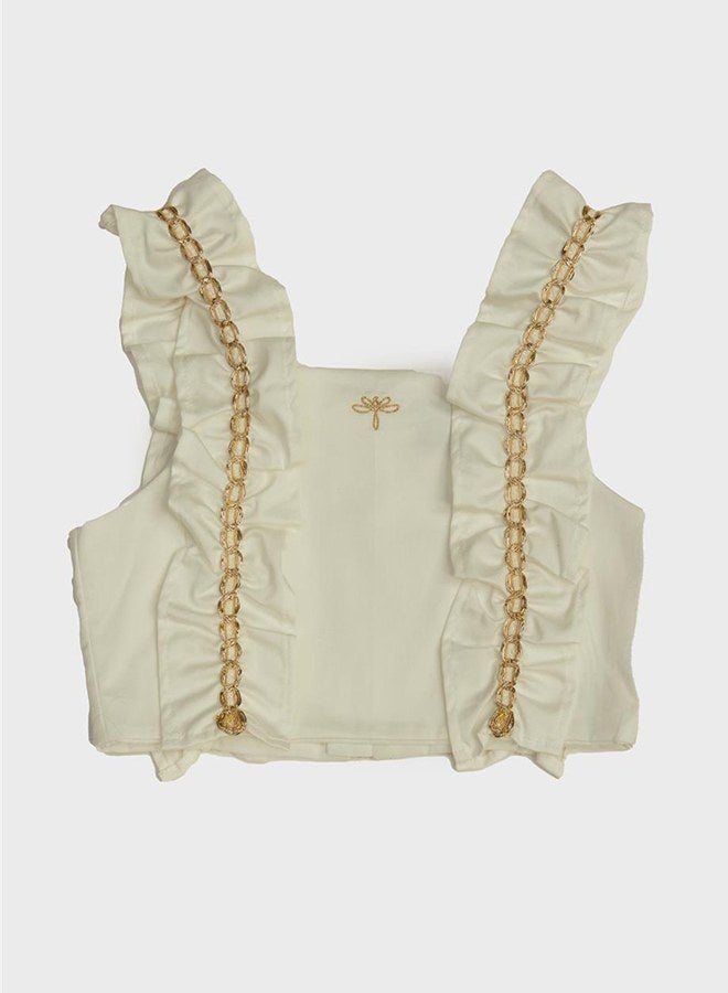 Tyess Girl Ecru Blouse - Image 5