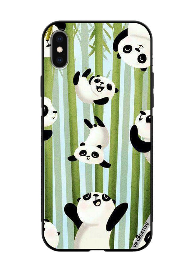 VR CREATIVE Protective Case Cover For Apple iPhone XS Max Bamboo Panda Design Multicolour - Image 1