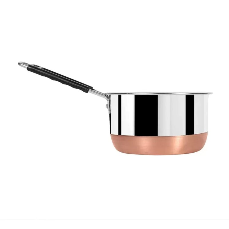 Sprucezone Stainless Steel Copper Bottom Sauce PanMilk Pan Pcs 22 Gauge Combo Set Capacity 1 15 2 Liter Milk Pan 155 cm 17 cm 185 cm Diameter - Image 3