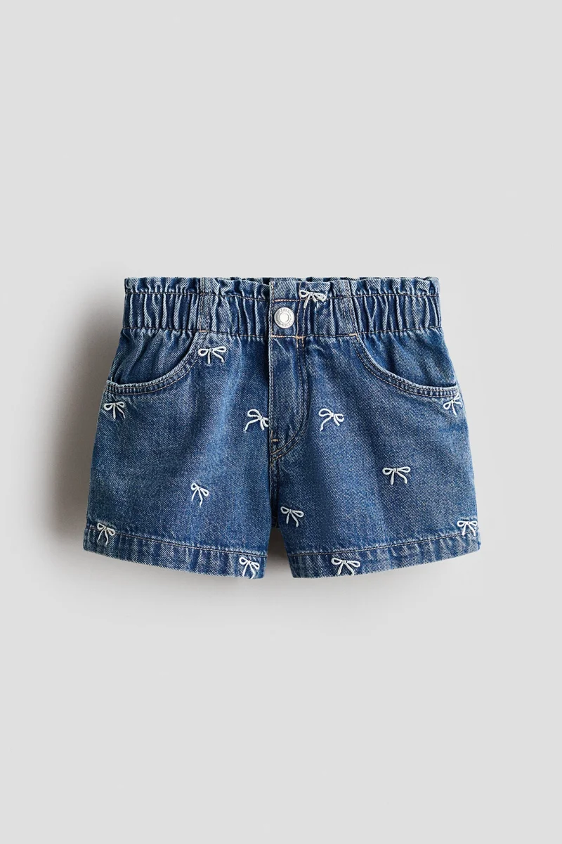 H&M Embroidered denim shorts