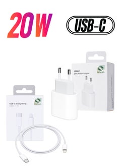 USB-C 20W Power Adapter with USB-C to Lightning Cable 1m