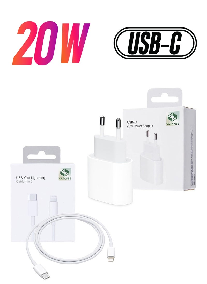 CATANES - USB-C 20W Power Adapter with USB-C to Lightning Cable 1m - Image 1