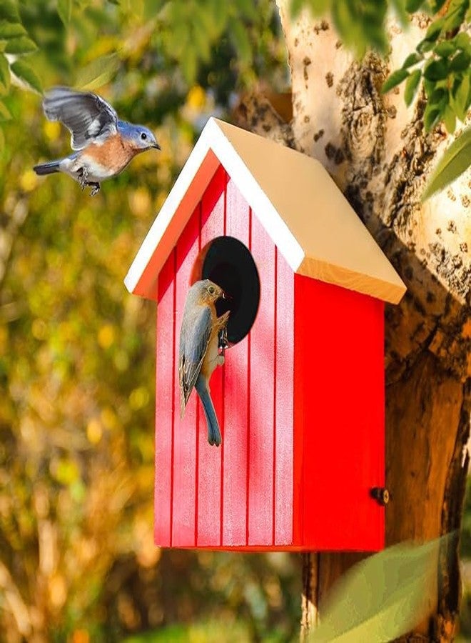 LIVEONCE Wooden Multi Color Bird House Color RED REQULAR - Image 2