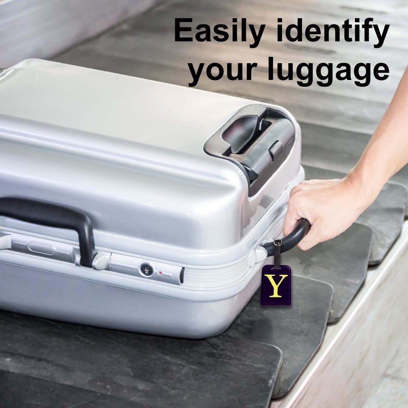 tag8 [Pack 2] Smart Luggage Tag ID with Name Initial B| Bag Tag with Global Loss Recovery Service | Airline Compliant | SITA World Tracer Code Enabled | Smart Alternative to Name Tags | Gift idea (Y) - Image 3