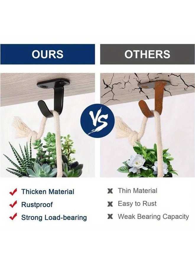 5pcs Black Metal Ceiling Hooks For Plants Bird Feeders Lights Indoor Outdoor Use - Image 4