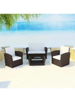 vidaXL 4 Piece Garden Lounge set with Cushions Poly Rattan Brown - pzsku/ZAAD54A21022E2E140D06Z/45/_/1696401443/8c40a96c-f491-4a63-af23-5f3137d28bff