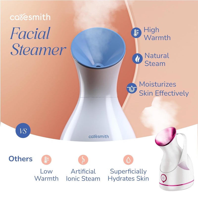 CARESMITH 2 In 1 Face Steamer Steamer For Cold Cough 16 Mins Of Natural Steam With 170Ml Large Tank Dedicated Chamber For Balms Oils Vaporizer Steamer With Cough Cold Facial AntiSplash Technology - Image 2