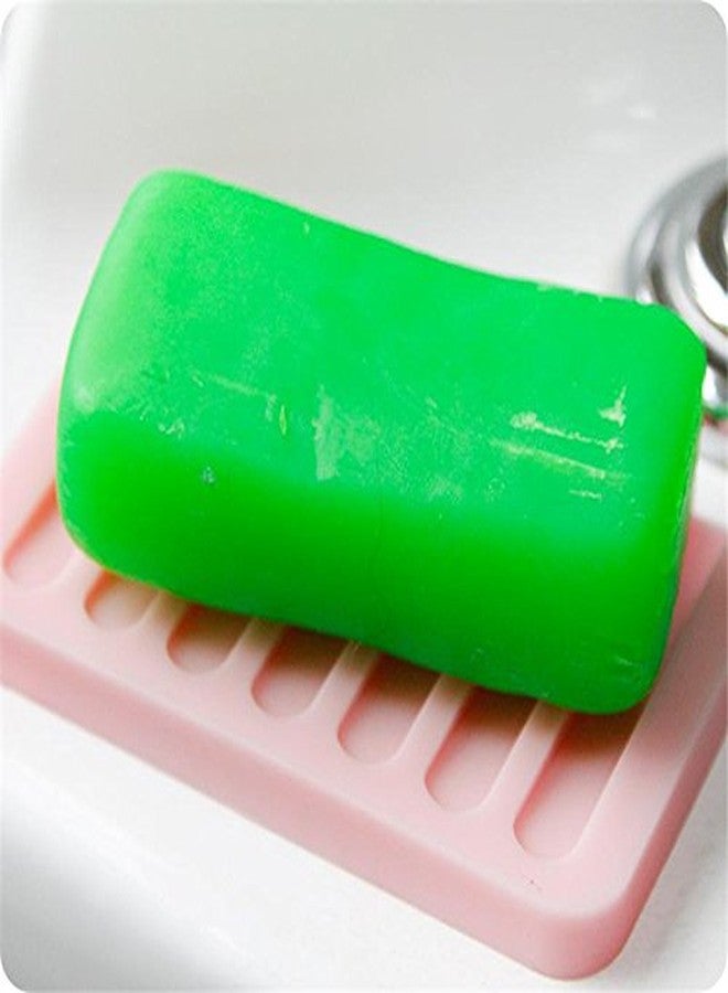 CONNECTWIDE� Silicon soap Drying mat Self Draining Silicone Drying Mat Silicone Soap Dish/Soap Holder Soap Tray Size : 12 * 8 * 1Cm (1 pc) (Baby Pink) - Image 2