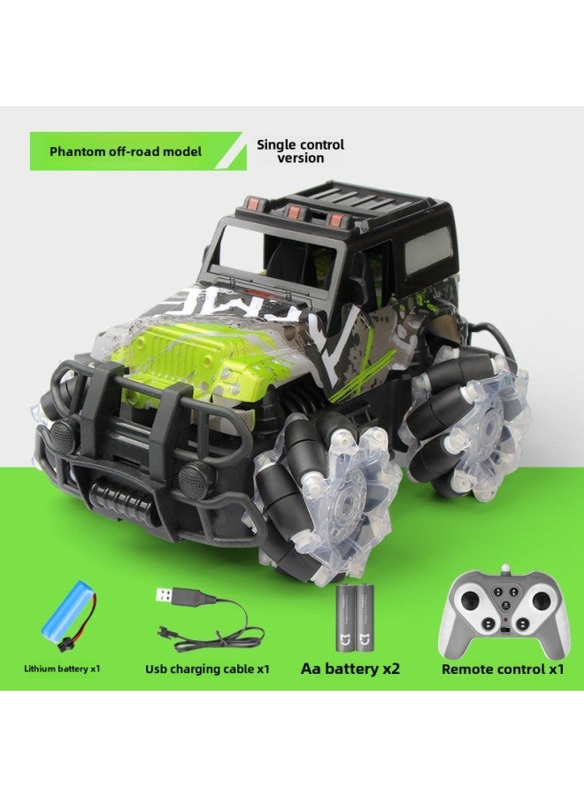 Loquat 2.4G Horizontal Off-road Vehicle Children's Electric Light Gesture Sensing Remote Control Car Rollover Drift Toy Car-Color:Phantom Jeep Handle Remote Control (single Lithium) - Image 1