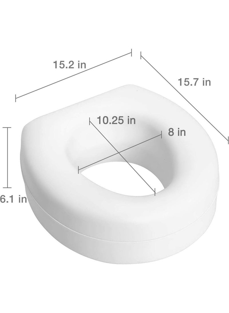 5-inch raised toilet seat for standard round toilets with non-slip pads - Image 2