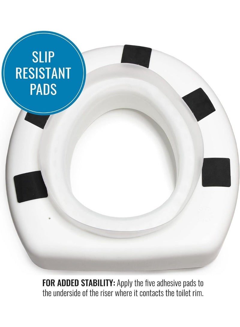 5-inch raised toilet seat for standard round toilets with non-slip pads - Image 5