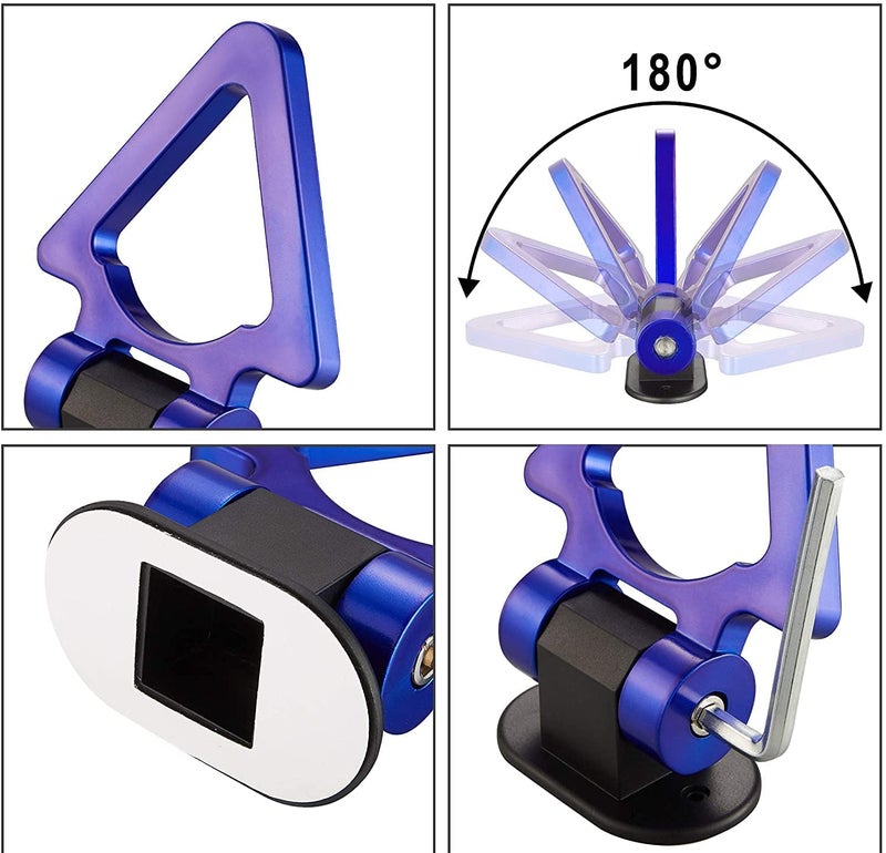 AUTO MT Car Tow Hook Universal Triangle Decorative Racing Style Trailer Hook Sticker Rear Tow Strap Tow Hook Towing Belt for Car Bumper (ONLY Decoration) (Blue VSHAPE Dummy Hook) - Image 4