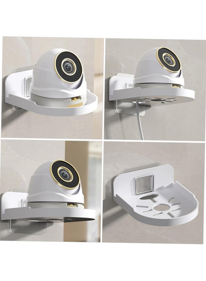 2PCS Wall Mount Storage Rack, No Drilling Adhesive Bracket for Security Cameras  Speakers, Heavy Duty Stick-Up Holder, Easy Install White Shelf for Baby Monitors  Home Use - Image 3