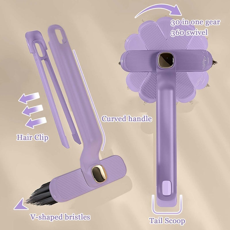 Reepsun Multi-Function Rotating Crevice Cleaning Brush, Hard Bristle Gap Brush, 360 Degree Rotating No Dead Corners Hard Bristle Crevice Gap Brush Tool for Bathroom & Kitchen & Tile Floors (Purple) - Image 4