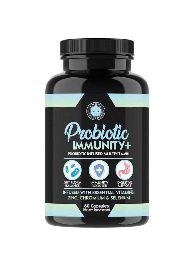 Probiotic Immunity Supplement Probiotic Infused Multivitamin With Zinc Chromium Selenium & Essential Vitamins Supports Healthy Gut Flora Digestive Health And Immune System (1Bottle)