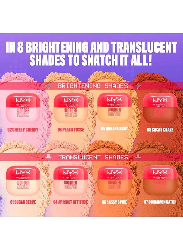 Nyx Professional Makeup  NYX Professional Makeup Wonder Snatch Powder, Lifting Loose Powder, Up to 16 HR sweat-proof & non-smudging wear, Banana Brat for Women | Best Price UAE