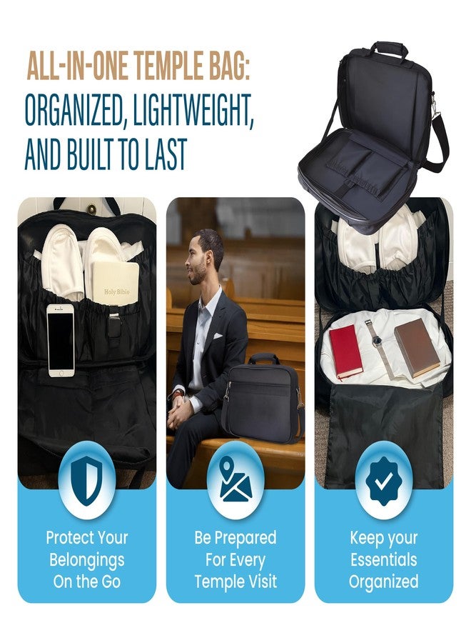 Kalinar LDS Temple Bag - Transport & Protect Your Temple Worship Essentials - Compact, Lightweight Garment Bag for Men and Women - Safeguard Your Sacred Attire On The Go (Black) - Image 4