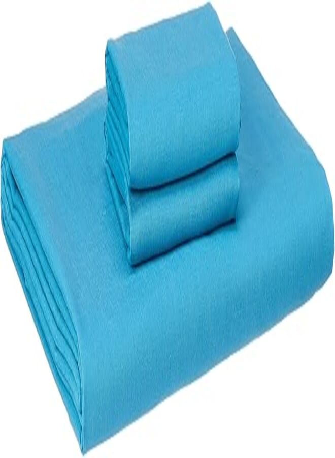 NICE HOME Flat Bed Sheet Set - 2 Pillow Cases and 1 Bed Sheet - Size 120x200cm Dark Green