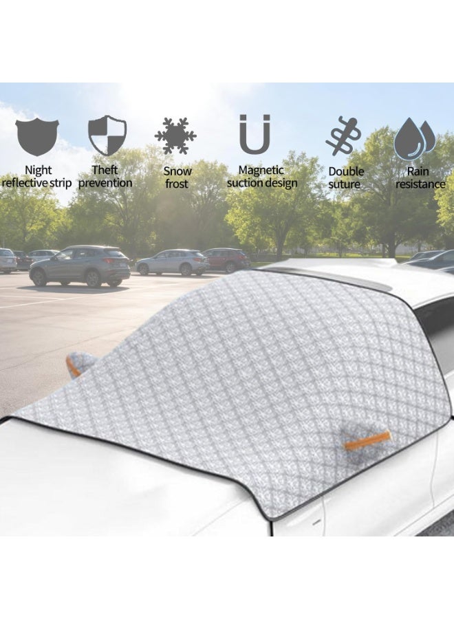 Windshield Cover for Winter Ice/Snow/Frost, Heavy Duty Thick Protective Windscreen Cover, Snow Ice Frost Dust Water Resistent, Heat Car Windshield Snow Cover (98.5"x59") - Image 3