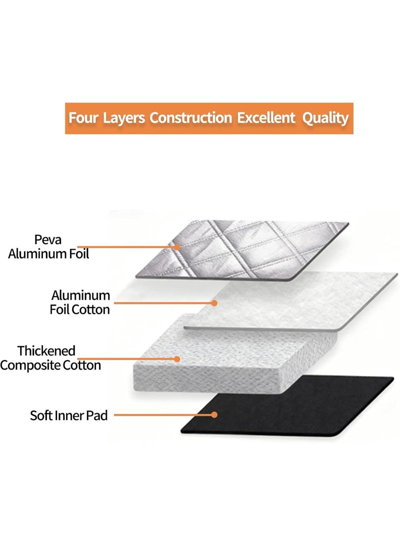 Windshield Cover for Winter Ice/Snow/Frost, Heavy Duty Thick Protective Windscreen Cover, Snow Ice Frost Dust Water Resistent, Heat Car Windshield Snow Cover (98.5"x59") - Image 4