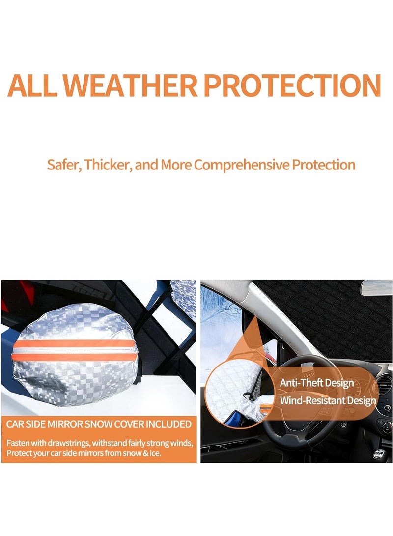Windshield Cover for Winter Ice/Snow/Frost, Heavy Duty Thick Protective Windscreen Cover, Snow Ice Frost Dust Water Resistent, Heat Car Windshield Snow Cover (98.5"x59") - Image 5