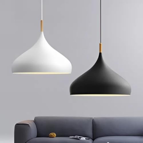 twixle Aluminium Ceiling Light, Circular Shape Hanging Light for Dining Table, Living Room, Bedroom, Restaurant, Office, Cafe, White Pendant Lamp (White Pendant) (Pack of 1) (Without Bulb) - Image 4