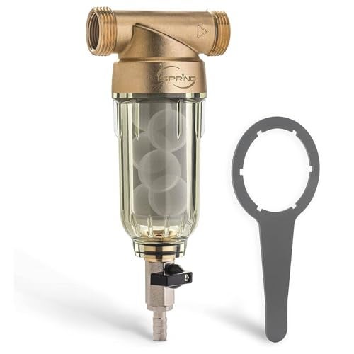 iSpring WSP500SL Reusable Whole House Spin Down Sediment Water Filter Siliphos Helps Prevent Scale and Corrosion 1 MNPT 34 FNPT 500 Micron - Image 1