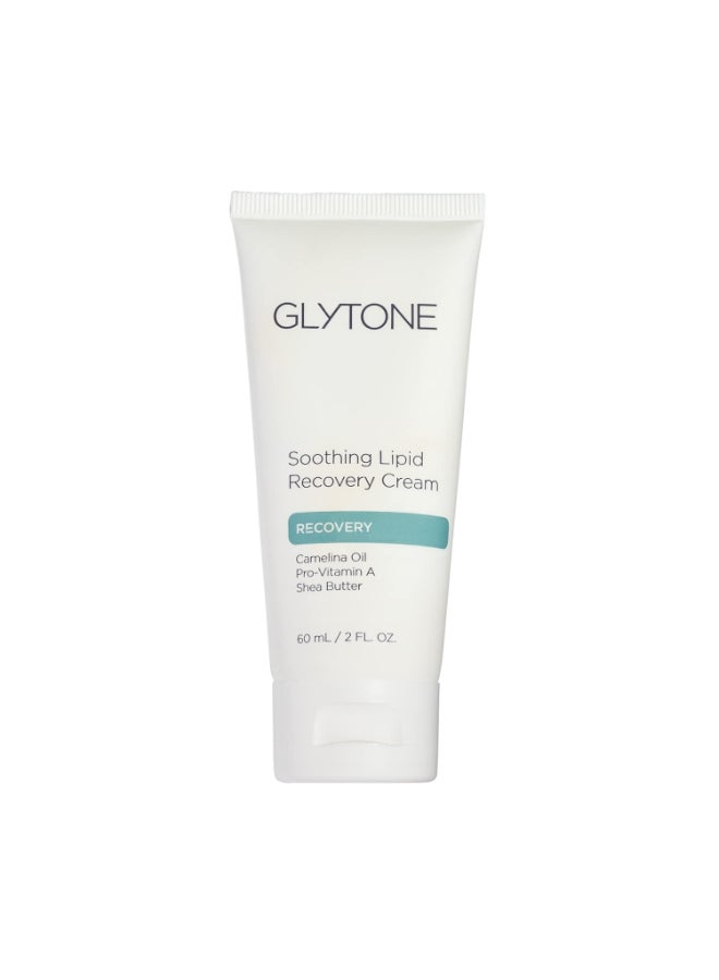 Glytone كريم استعادة الدهون المهدئ للشفاه من غلايتون مرطب للوجه يرطب ويهدئ ويعيد بناء حاجز البشرة بزيت الكاميلينا وفيتامين أ وزبدة الشيا كريم مهدئ للبشرة الجافة والحساسة 2 أونصة سائلة - Image 2