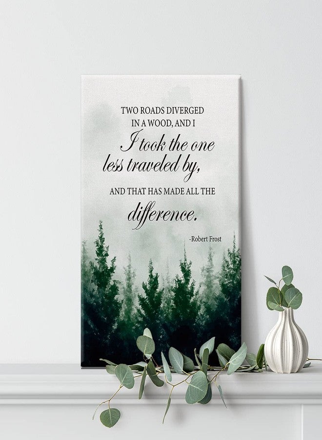 Nvhai Inspirational Wall Art Colorful Farmhouse Robert Frost Quote Two Roads Diverged in a Wood Canvas Painting Prints for Home Office Wall Decor Framed Artwork Gifts(12x15 Inch) - Image 5