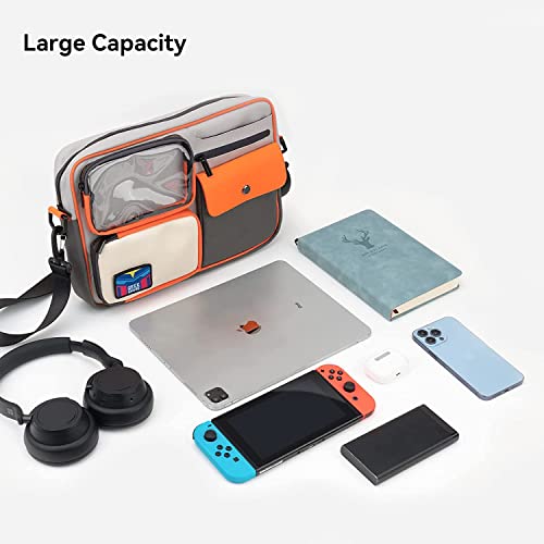 GeekShare Multifunctional SwitchOLED Travel Carrying CaseColor Contrast Vintage Messenger Bag Compatible with SwitchPortable Storage Bag - Image 3