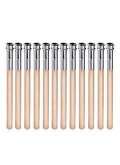 Excefore Wooden Pencil Extenders Art Pencil Lengthener Crayon Extension with Aluminum Handle for School Office Supplies 12 Pieces  - Image 1
