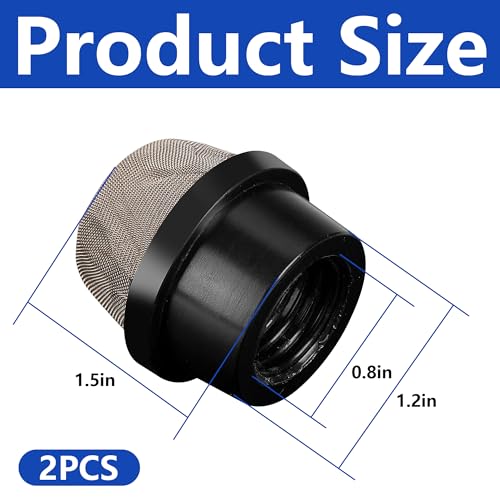 DECOHS 2 Pcs 190106Z Air Bleeder Screen Cap- Stainless Steel Screen Filter Cap Replacement Parts- Air Valve Strainer Cap for Most Pools Filters - Image 2