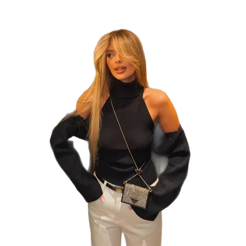 Women's Knitted Tracksuit Set with Shawl Collar Long Sleeve - Image 5