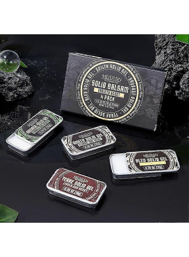 MEIDIAN Men Solid Perfume Gel Easy to Dry Balm Mild Long Lasting Aroma Deodorant Fragrance 4 in 1 pack. - Image 1